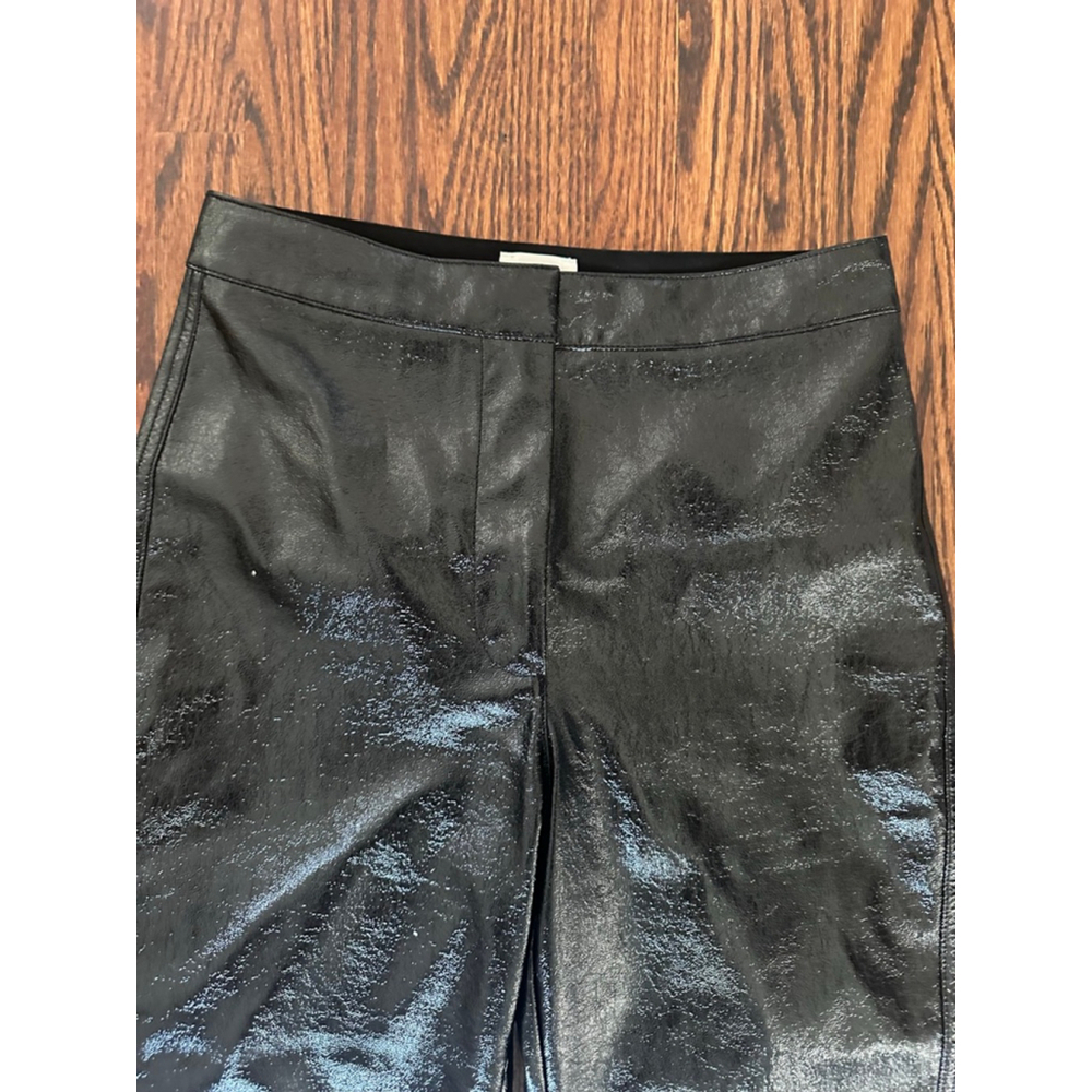 Women's Wilfred Black Patent Faux Leather Straight Leg Pants Size 4 - Picture 2 of 8